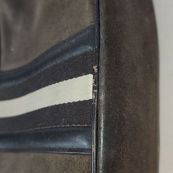 Bally Center Strip Suede Leather Women's  Shoulder Bag - Picture 11 of 13